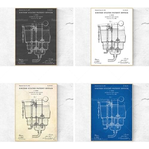 Impression de brevet de toilette. Affiche vintage water closet decor. Signe d’art de mur de toilette