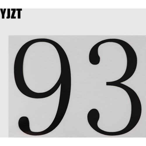 YJZT 14.4CM*11CM Vinyl 93 Basketball Number Individualization Amusing Decal Car Sticker Black/Silver 13D-0387
