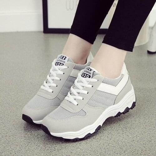 Women Sneakers Breathable Outdoor Walking Shoes Woman Mesh Casual Shoes Pink Lace-Up Ladies Shoes 2021 Fashion Female Sneakers