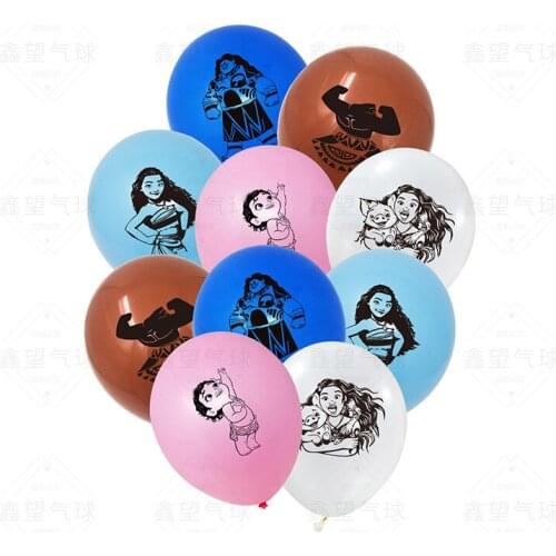 10 Pcs/12inch Disney Moana Balloon Latex Balloons Kids Birthday Party Decoration Baby Shower Balloons Party Supplies Kids Toys