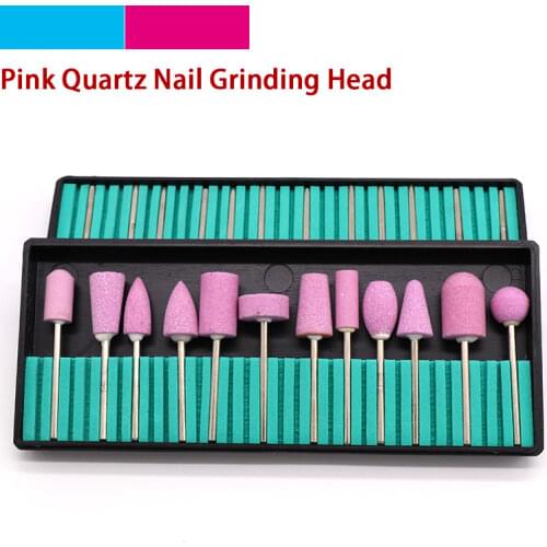 12PCS Quartz Scrubs Stone Polishing Grinding Head Nail Drill Bits Kits Electric Points Ceramic Bit Machine Art Tools Nozzle