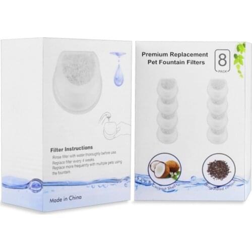 8pcs Purifier Pet Fountain Filter Safe Hygiene Healthy Replacement Parts Water Dispenser Feeder Cats Dogs for Avalon