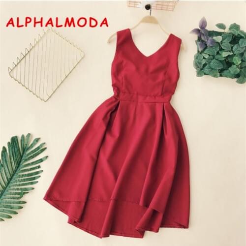 Однотонные летние платья ALPHALMODA China At AliExpress
