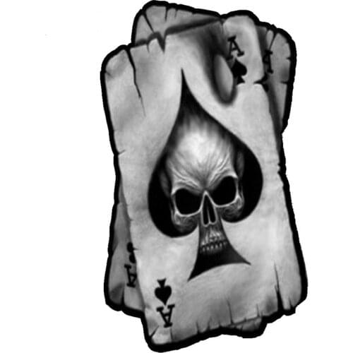 Car Stickers SPADES A SKULL Interesting Reflective Interesting Cover Scratches Waterproof PVC Decals,8cm*13cm