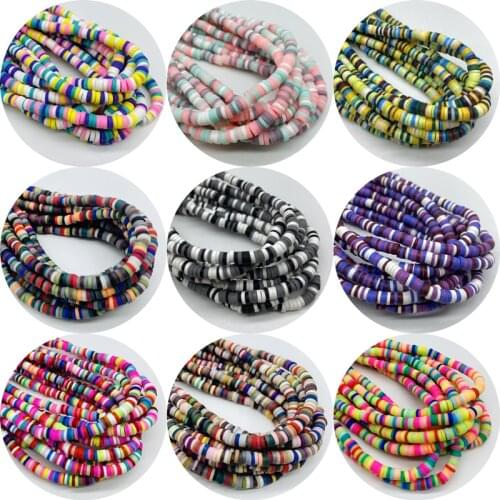400pcs/Lot 4mm 16inch Round Slice Polymer Clay Beads For Jewelry Making DIY Handmade Charm Bracelet Necklace