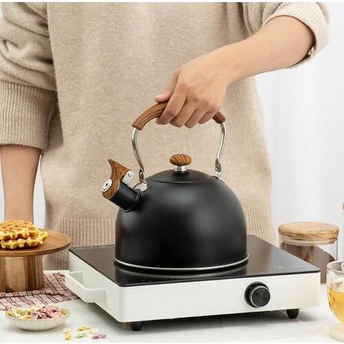 New 2.5L Stainless Steel Whistling Tea Kettle Food Grade Teapot For Make Tea Boil Water Compatible Gas Stoves Induction Cookers