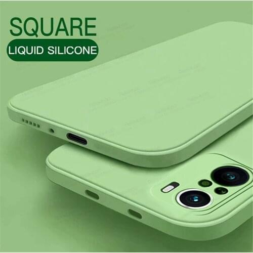 For Xiaomi Poco F3 Case Square Liquid Silicone Soft Phone Cover Pocco Poko Poxo Pocophone F 3 3F PocoF3 Camera Protection Coque