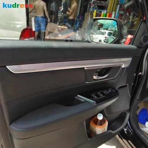 For Honda CRV CR-V 2017 2018 2019 Wood Grain Car Inner Door Window Cover Trim Frame Strip Decoration Stciker Styling Accessories