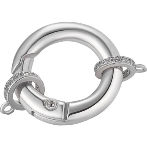 JUYA DIY Geometry Clasps Handmade Jewerly Findings Accessories Cubic Zirconia Press Clasp Hoops Connectors For Jewelry Making