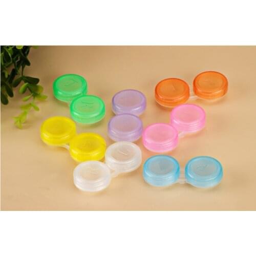 LIUSVENTINA Portable Wholesale Transparent Simple Contact Lens Case for Color Lenses Gift for Girls 20pcs/lot Random Mix Color
