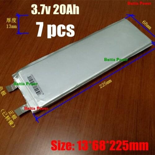 7pcs High Capacity 3.7v 22Ah Lithium Cell 20ah Lipo Polymer 23ah 25Ah for Diy Pack Electric Power Tool Deep Cycle Bike 24v Litio