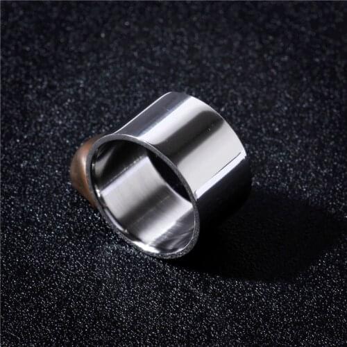 MANGOSKY Light Polish 14MM Titanium Ring for Men Silver