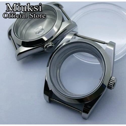 Miuksi 36mm stainless steel polished case sapphire glass fit NH35 NH36 ETA2836 Miyota8205 8215 821A Mingzhu DG2813 3804 movement