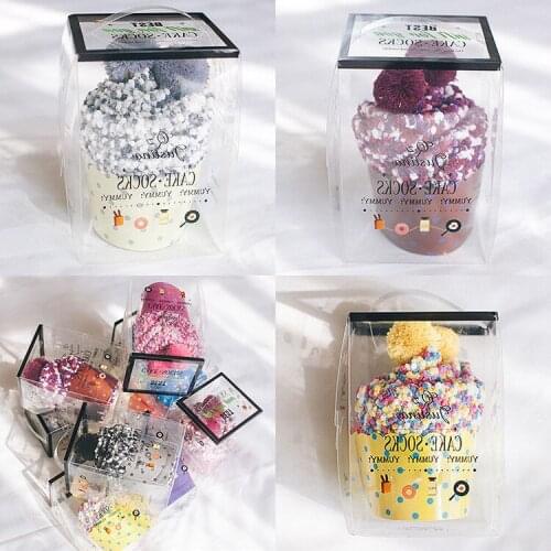 Ladies Cake Socks Woman Coral Velvet Sweet Cute Cake Floor Socks Girl Kawaii Sleeping Socks Gift Box Packaging Gift Gifts