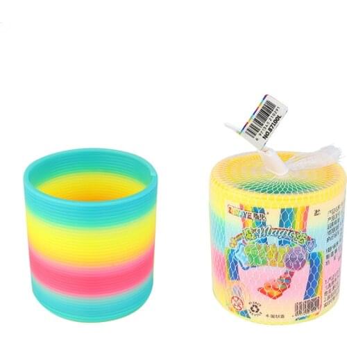 New Rainbow Circle Funny Toy Early Education Folding Plastic Spring Coil Childrens Creative Magic Toy