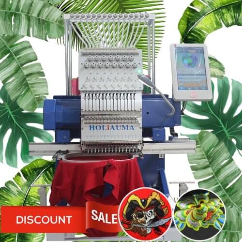 Newest HO1501N cheap single head hat t-shirt flat 3d logo embroidery machine with 15 colors for slae