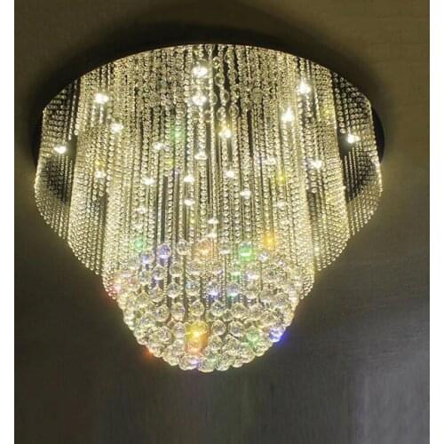 NEW Large size round Modern K9 LED Crystal Chandeliers lights luxury crystal lighting lustre hotel lobby chandelier lamps