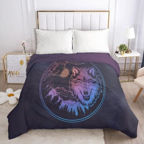 Customize 3D Duvet Cover with Zipper Comforter/Quilt/Blanket Cover 155x220 230x220 Bohemia Wolf Bedding Drop ship
