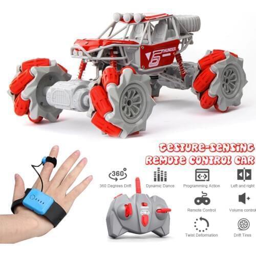 Conusea Rc Car 4Wd Radio Control Stunt Car Twist Deformation Gesture Drift Bike Off-Road Vehicle Lights Kids Toys for Boys Gift