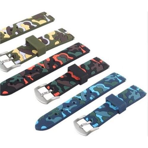20mm 22mm Camouflage Silicone Band For Samsung Gear S3 Frontier Replaceable Bracelet Strap For Galaxy Watch 42mm 46mm 50pcs DHL