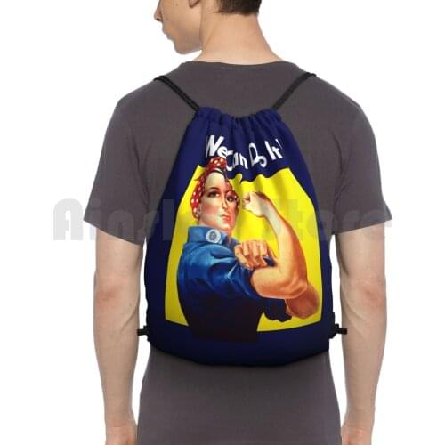 Rosie The Riveter-We Can Do It Backpack Drawstring Bags Gym Bag Waterproof War Propaganda Ww2 Ww1 War Effort Rosie The