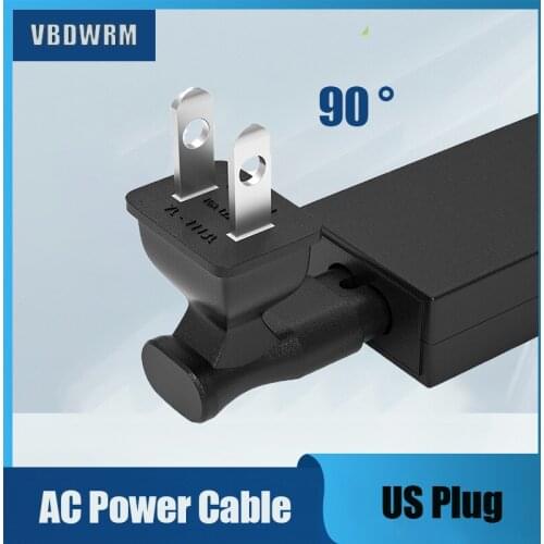US 2 Prong Right Angle AC power Plug Adapter IEC figure 8 C7 receptacle to NEMA 1-15P