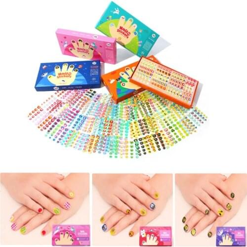 Cute Kids Friendly Nail Stickers for Girls Self Adhesive Nail Decals Manicure Tip for Children Fingernails Toenails