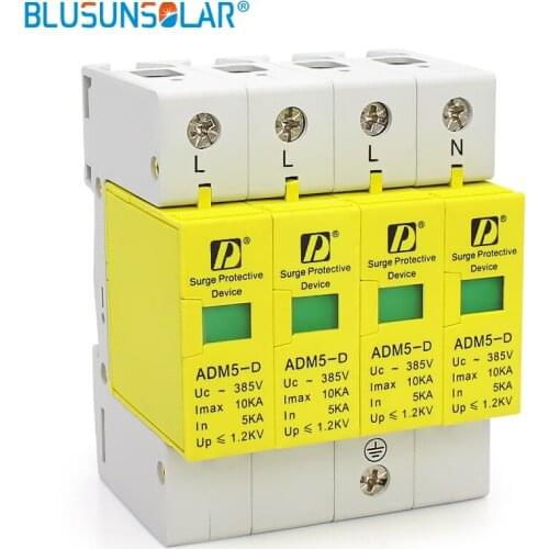 SPD Din Rail 35MM 4P 5KA~10KA 385V AC House Low-voltage Surge protection Device