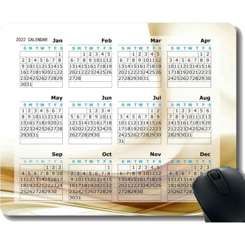 Special Design 2022 Calendar Mouse Pad,Wind Lines Waves White Light Personalized Mouse Pad