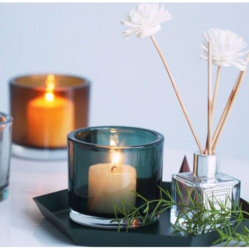Glass Candle Holder Candlestick Candle Decoration Aromatherapy Candlelight Dinner Glasses Decorations For Home Candle Jar Декор