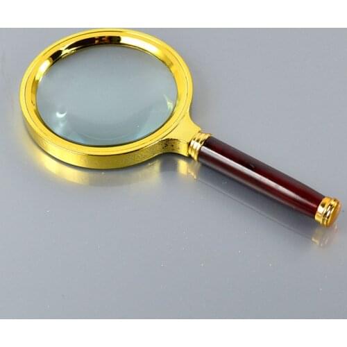 6X Magnifier Glass Magnifying Cool Handheld 90mm Jewelry Loupe Reading Golden Frame Magnifier