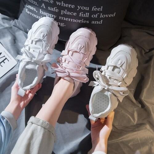 Spring shoes women 2020 new pink old womens shoes wild new casual sports shoes color matching shoes round toe shoes