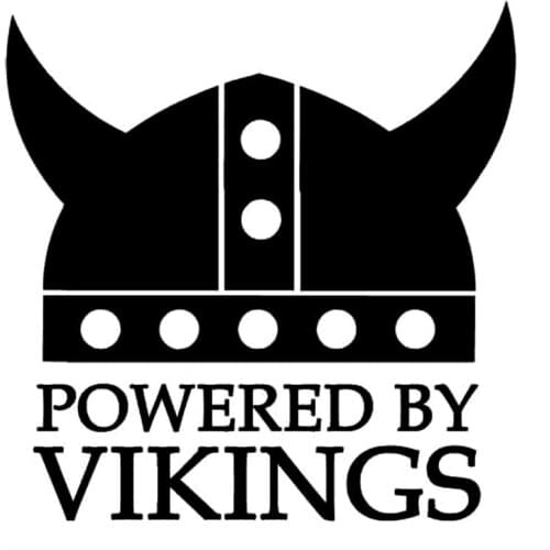10CM*10.3CM"Powered By Vikings" Vinyl Decal Sticker Swedish Fashion Car Stickers Motorcycle Decals Black Sliver C8-0709