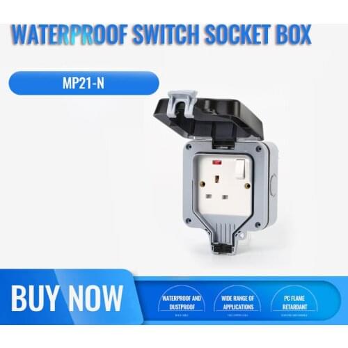 British Waterproof Socket is Suitable For Smart Home Bathroom Air-Conditioning Pure Copper Power Adapter