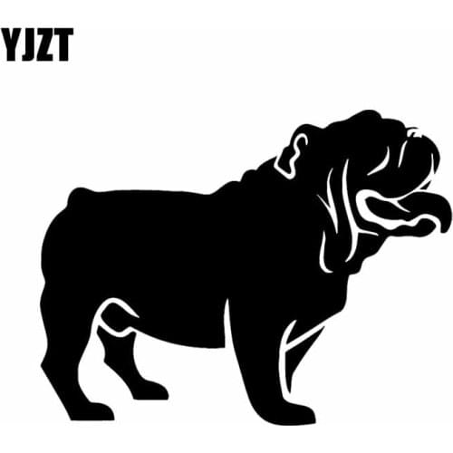 YJZT 14.8X11.4CM Vinyl Decal English Bulldog Dog Pet Animal Car Stickers Mural Decor Black/Silver C24-1247