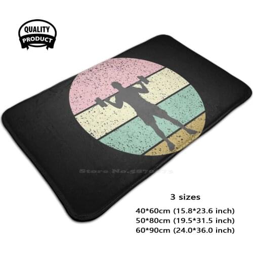 Funny Retro - Bodybuilding Weight Bar - Workout - Musculation 3 Sizes Home Rug Room Carpet Weight Bar Bodybuilding Dumbell