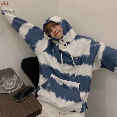 Womens Sweatshirts Hoodies cotton New Loose Thin Style Tie-dye Tops Harajuku Drawstring Leisure Y2k Kawaii Clothes Itself