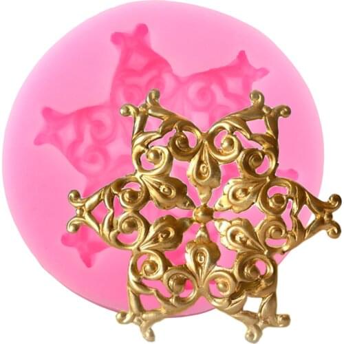 Star Medal Silicone Mold Relief Cake Border Fondant Cake Decorating Tools DIY Polymer Candy Clay Molds Chocolate Gumpaste Mould