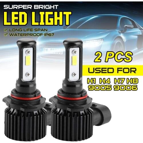 1Pair LED Car Headlight H1/H4/H7/H11/H13 6000K 5000LM Bright IP67 Waterproof Car Lights Car Accessories