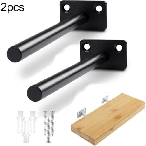 2pcs Round Concealed Floating Shelf Brackets Heavy Support Adjustable Wall Mount Table Shelf Bracket Furniture Hardware