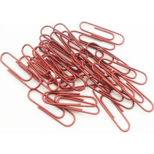 200pcs Red Mini Paperclips Office Simple Easy Plain Paper Clips 29mm School Stationery Supplies Accessories OPP Bag Package