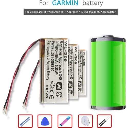 361-00088-00 Battery For GARMIN VivoSmart HR / VivoSmart HR+ Approach X40 361-00088-00 Accumulator Li-ion Bateria
