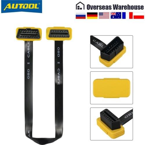 AUTOOL 40cm Car OBD Extension Cable OBD2 Connector Universal Male to Female Extend Cable OBDII Adapter for Auto