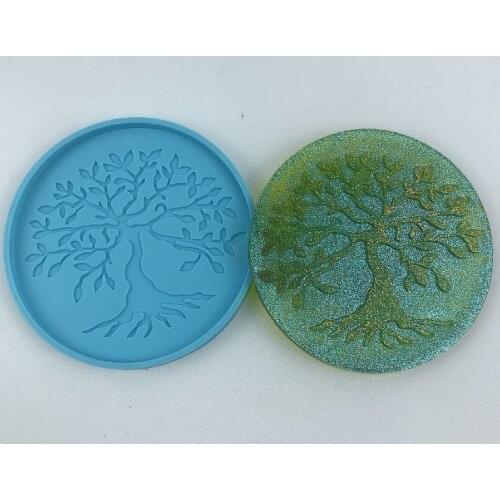 DIY Life Tree Round Pendant Silicone Mold Keychain Resin Mold DIY Soap Making Supplies Cake Decorating Fondant Molds