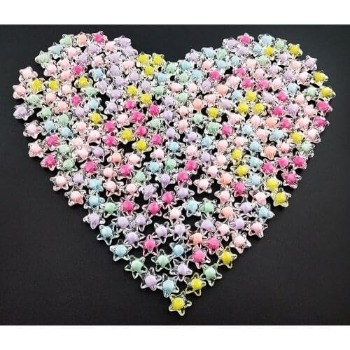20pcs/12mm Five-pointed Star Acrylic Beads Multicolor Spacer Beads Children Kids Necklace Bracelet for Jewelry Making DIY Acces