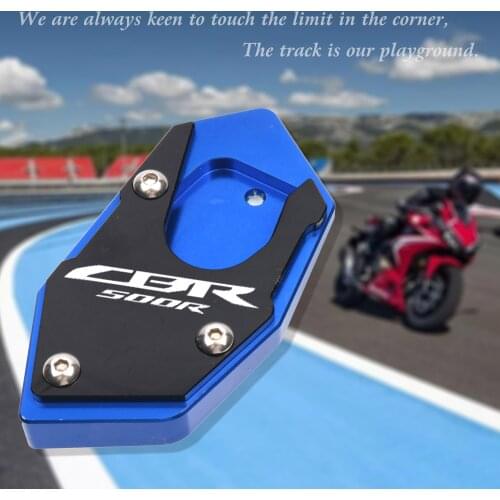 For HONDA CBR500R CBR 500R CBR500 R Motorcycle CNC Kickstand Foot Side Stand Extension Pad Support Plate Enlarge Stand