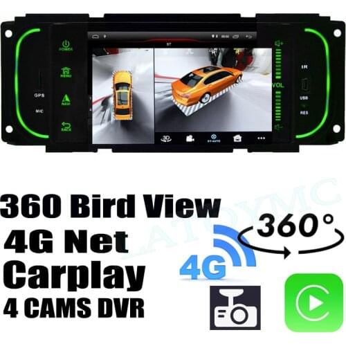 Car Audio Navigation GPS Stereo Carplay DVR 360 Birdview Around 4G Android System For Jeep Liberty Cherokee KJ 2001~2007