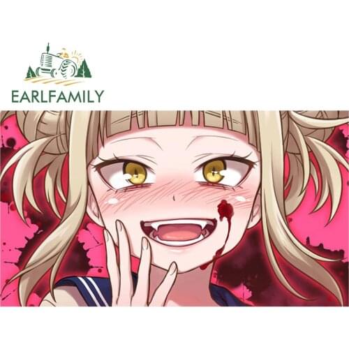 EARLFAMILY 13cm x 7.3cm for My Hero Academia Himiko Vinyl Car Stickers Refrigerator Trunk Decals Camper Anime DIY Car Styling