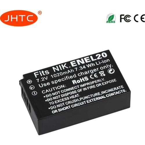 EN-EL20 EN EL20 ENEL20 Replacement Battery 1020mAh for NIKON 1 J1 J2 J3 S1 AW1 Coolpix A PM006 CAMERA S S1 Bateria en-el20