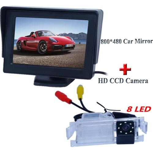 Hd lcd display 4.3" car monitor In-Dash with car parking camera bring 8 brigh led lights adapt for Kia K2 Rio Hatchback